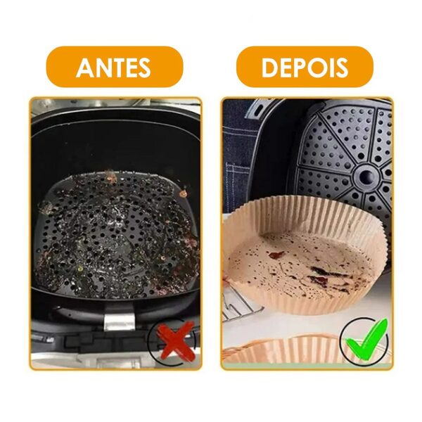 Forro de Papel para Airfryer Antiaderente - 50 Unidades Descartáveis - Image 4