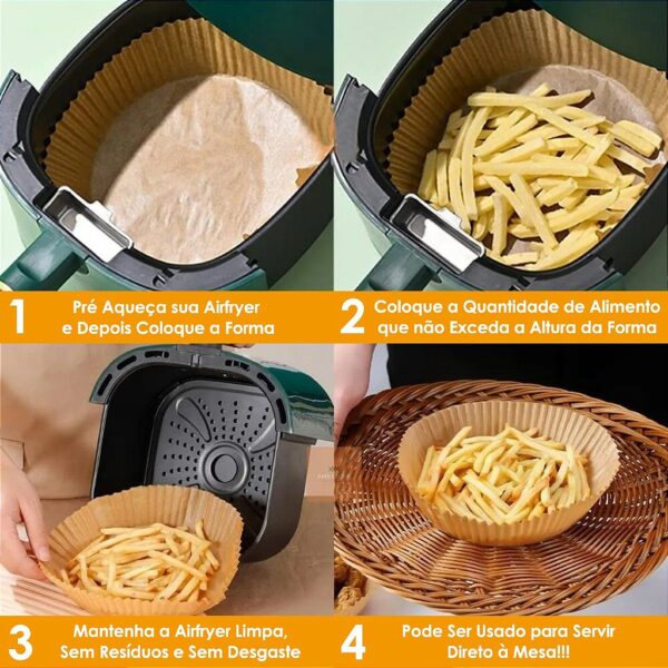 Forro de Papel para Airfryer Antiaderente - 50 Unidades Descartáveis - Image 7
